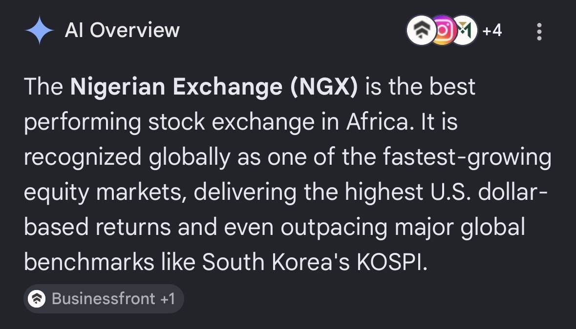 Let’s talk about how we Nigerians can take advantage of the amazing performance of the NGX. I’m look...