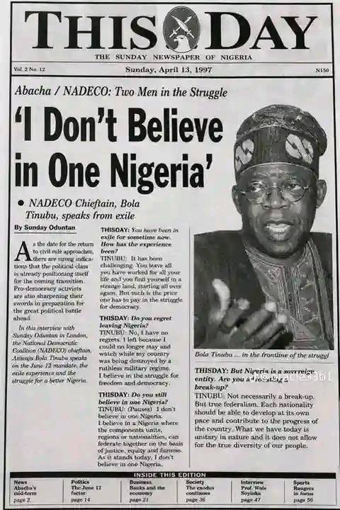Someone should remind Mr. President on this day. Cause on his lips, Nigeria was divided .๐ค