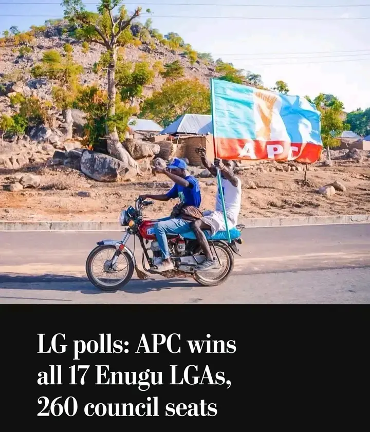 The All Progressives Congress won all 17 chairmanship positions and 260 councillorship seats in the...