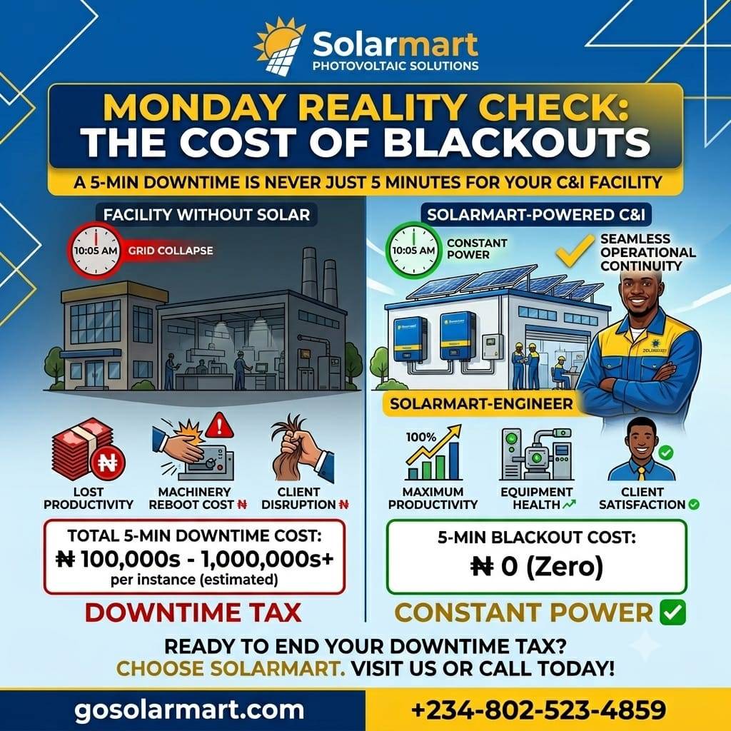 Happy Monday, Lekeelekee community! ๐ฆ
Today's reality check: Blackout downtime. For any C&I busine...