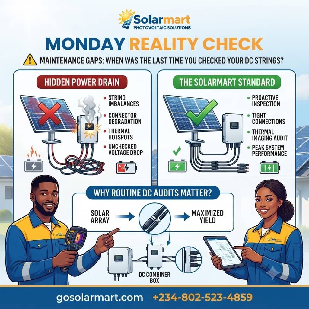 Monday Reality Check: Are your DC strings costing you power? โ๏ธ๐ ๏ธ
โItโs easy to assume your solar s...