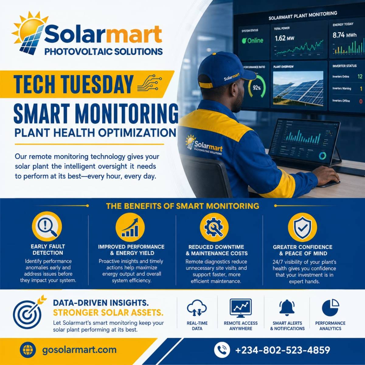 ๐ฟโ๏ธ Smarter energy management for a brighter Nigeria!
With Solarmart's remote plant monitoring, yo...