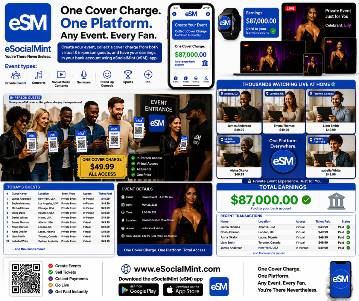 Create your event, collect a cover charge from both virtual & in-person guests, and have your earnin...