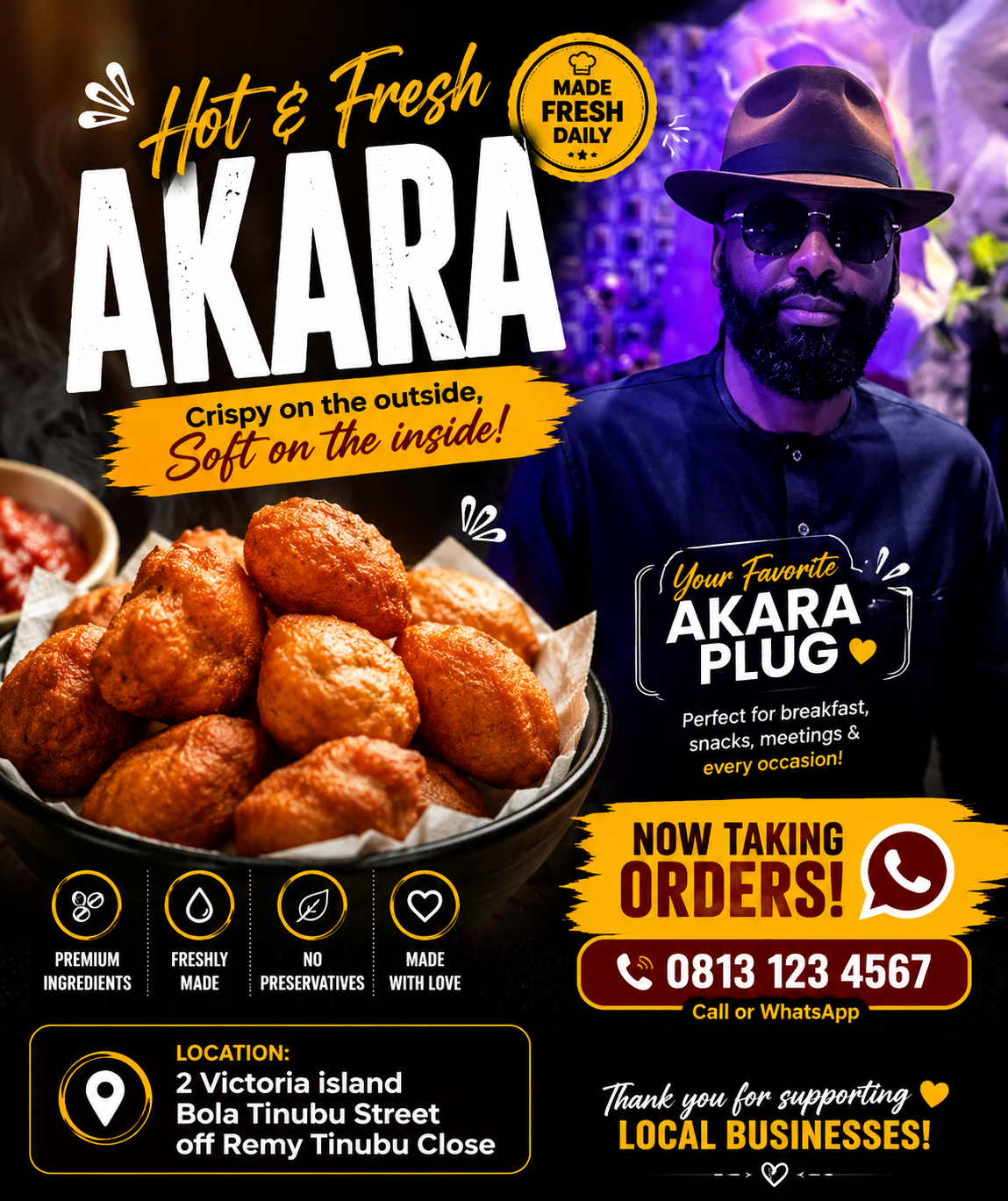 #ojyokpe I’ve started my own Akara business ooo