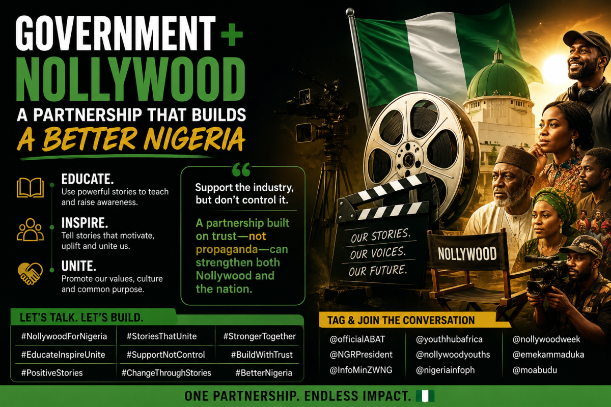 The government should partner with Nollywood to educate, inspire, and unite Nigerians through powerf...