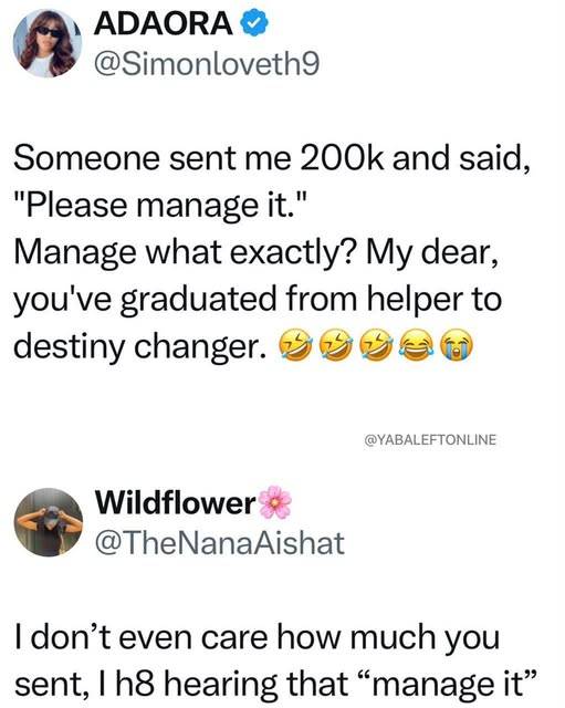 Even if it's 1k, it's not manage o. That's something big, abeg.