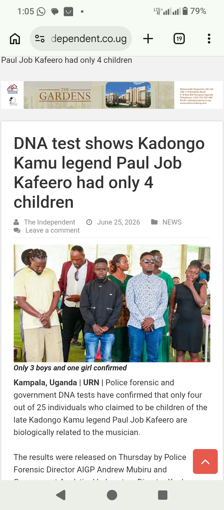 Nearly 20 years after his death, the body of Ugandan musician Paul Job Kafeero was dug up from the g...