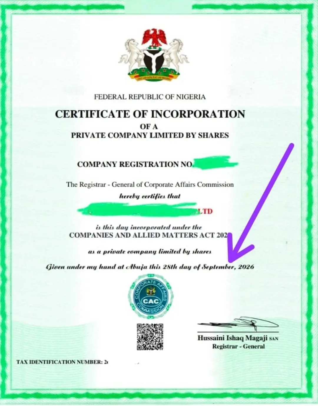 Freshly baked! 28th Sept. 2026!๐๐ป
Send a message to get your company known by CAC and unlock huge...