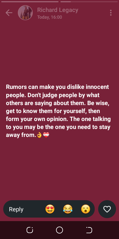 Don't just avoid someone because your friend or relative is not in good time with them✍️✌️👌