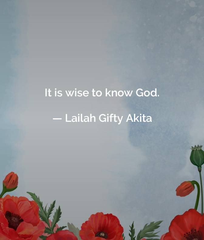 IT IS INDEED WISE TO KNOW GOD.