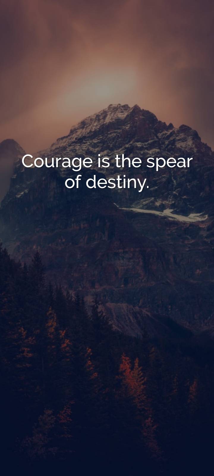 COURAGE IS THE SPEAR OF DESTINY....