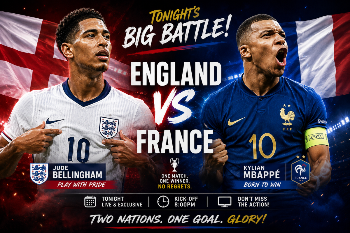 ๐ฅ MATCHDAY SHOWDOWN! ๐ฅ
๐ด England ๐ France ๐ซ๐ท
Bellingham or Mbappรฉ? โญ๏ธ
One match. Two football...