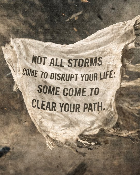 SOME STORM COME TO CLEAR YOUR PATH......