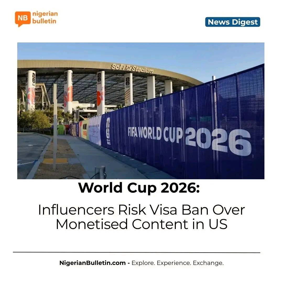 The US has warned foreign influencers attending the 2026 World Cup that earning money from content c...