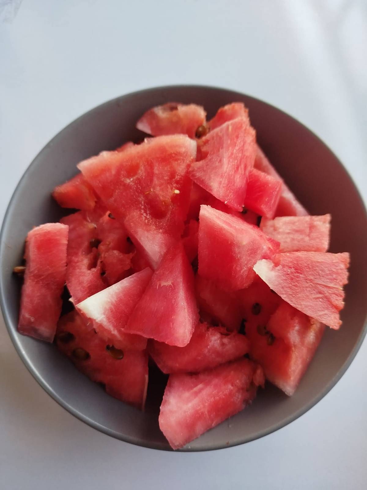 One risky thing about buying watermelon in their whole form is that the inside maybe bad.
But then...