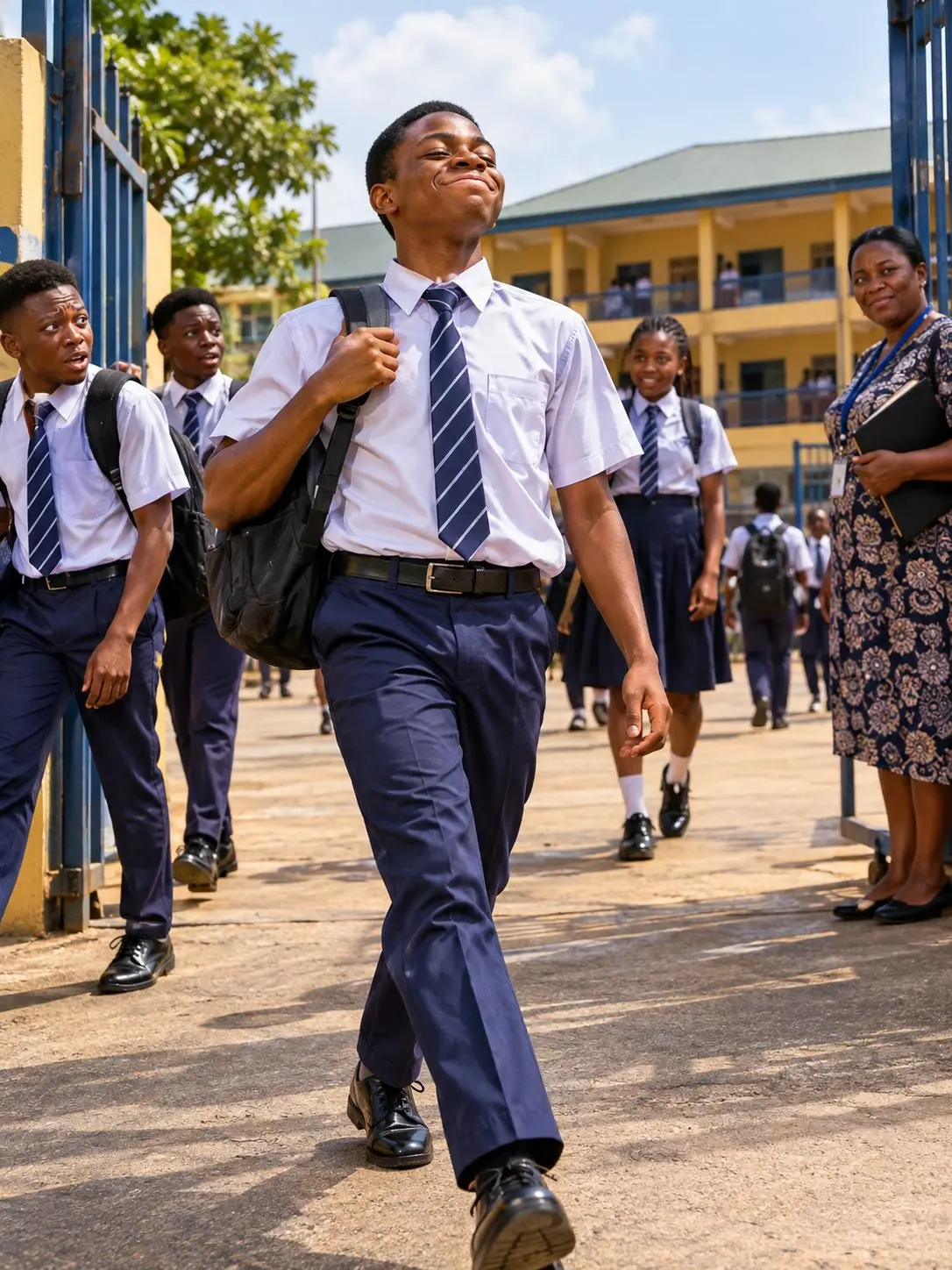 That moment you’re entering school with your full chest because you know your parents have paid your...