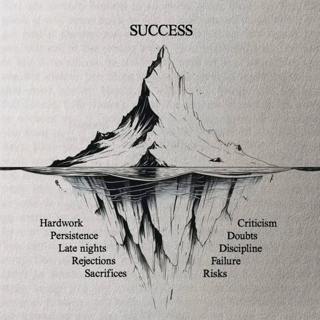 People always see the success and want to be like that person. but are not ready to put in the work...
