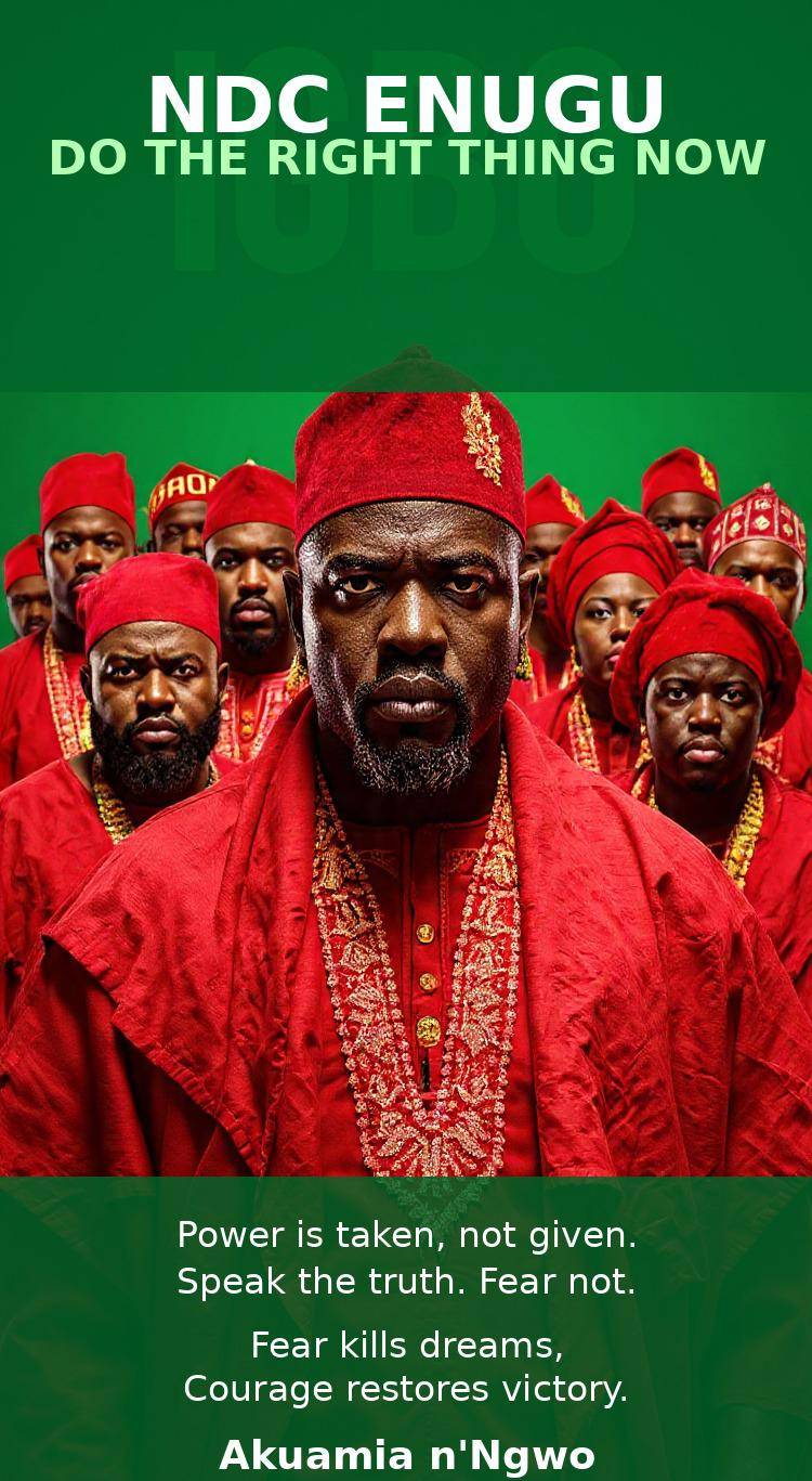 Good morning, gentlemen and ladies,
To Ndi NDC Enugu State aspirants: I, Udeh Maduabuchi, salute yo...
