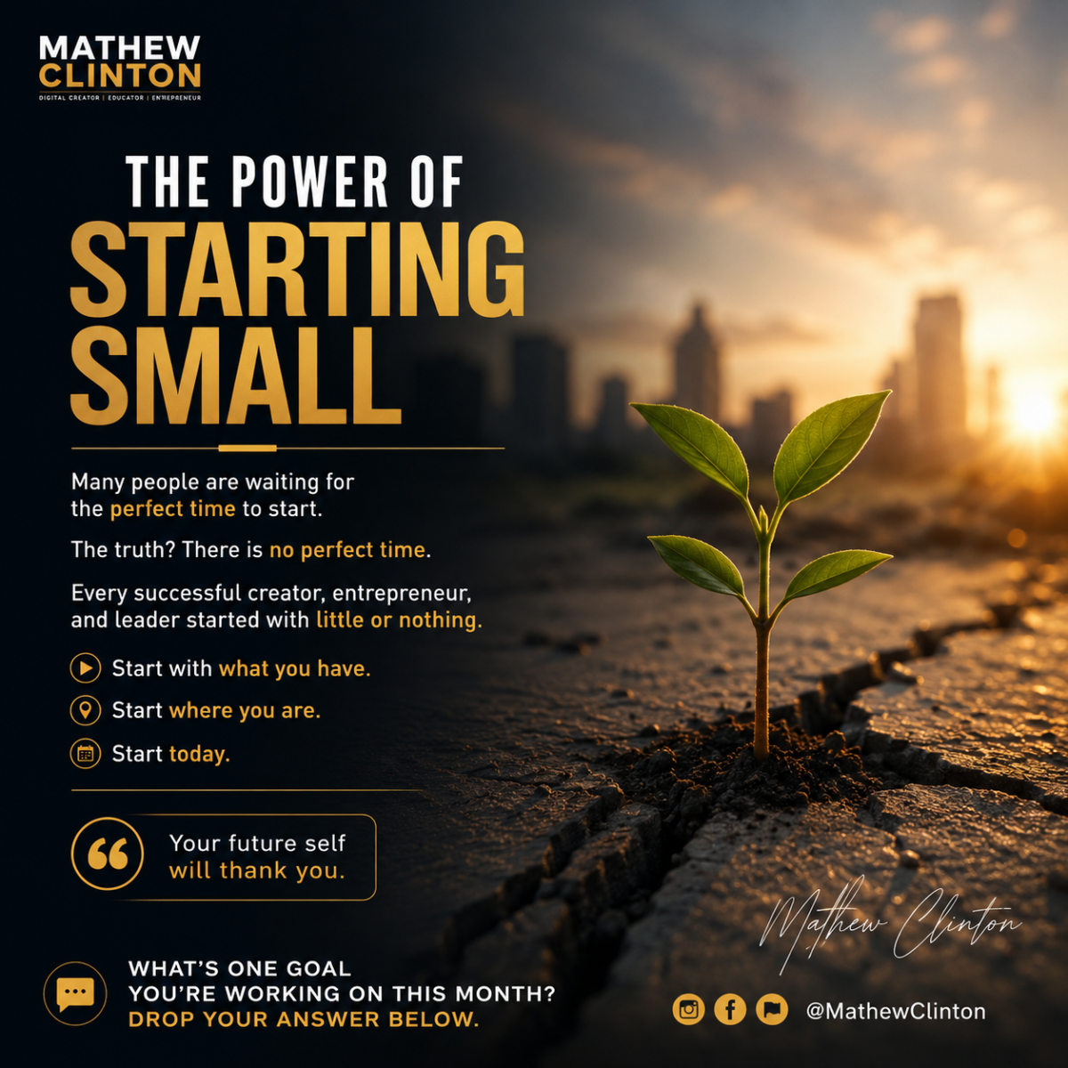 ๐ The Power of Starting Small ๐
Many people are waiting for the perfect time to start.
The truth?...