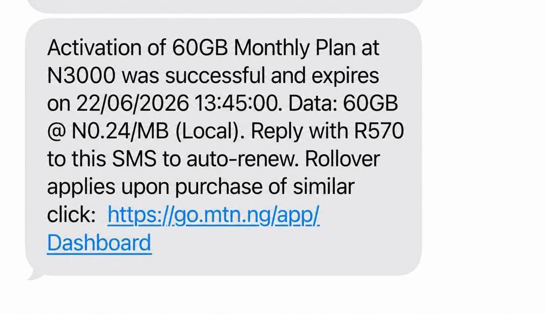 ๐ UPDATE: You Can Buy 60GB On MTN With Just #3,000 ๐ฅ
๐ Follow and Comment 'I Want' to get the...