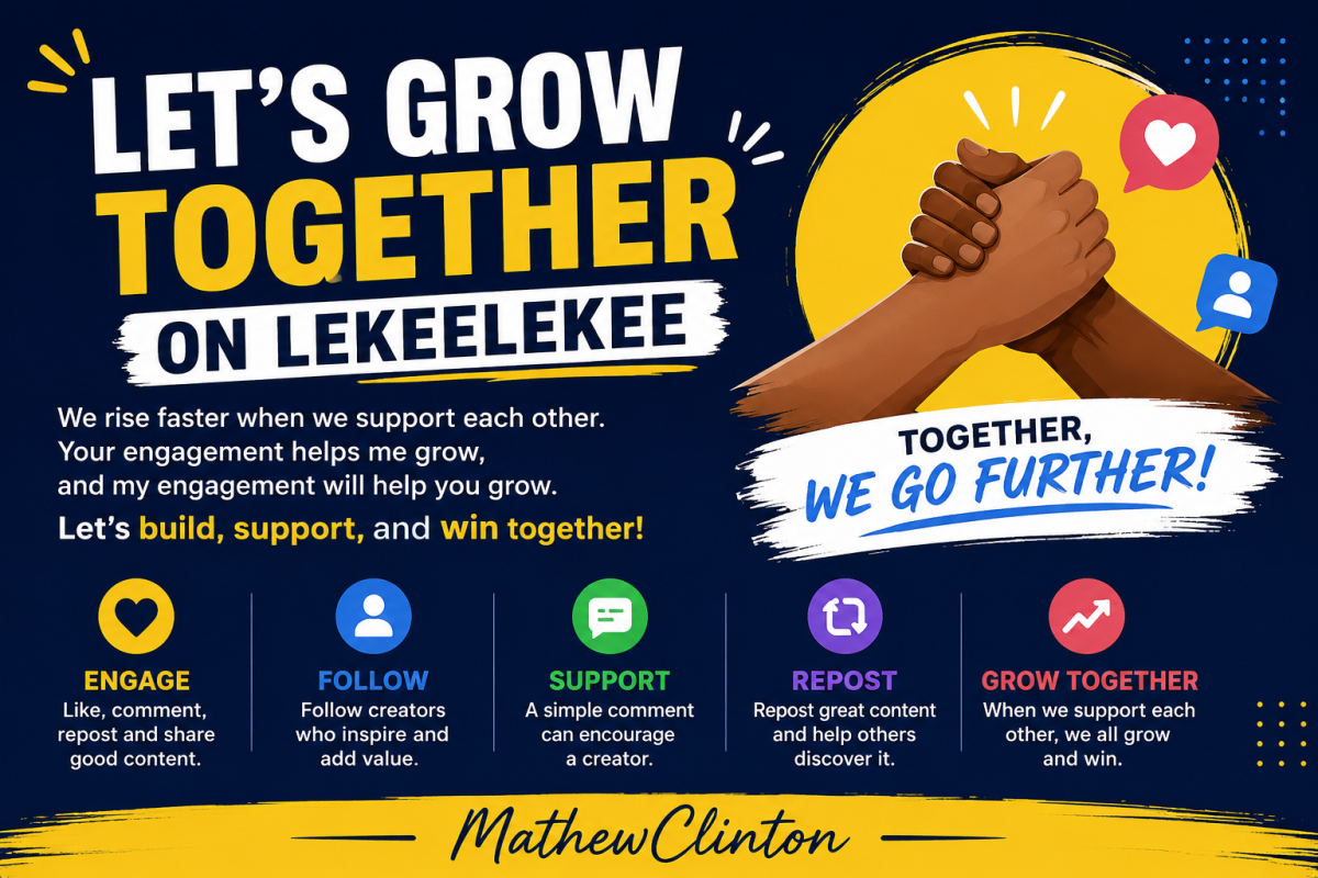 🤝Let's Grow Together on Lekeeleke🔥
Lekeelekee is still a growing platform, and one thing I've lear...