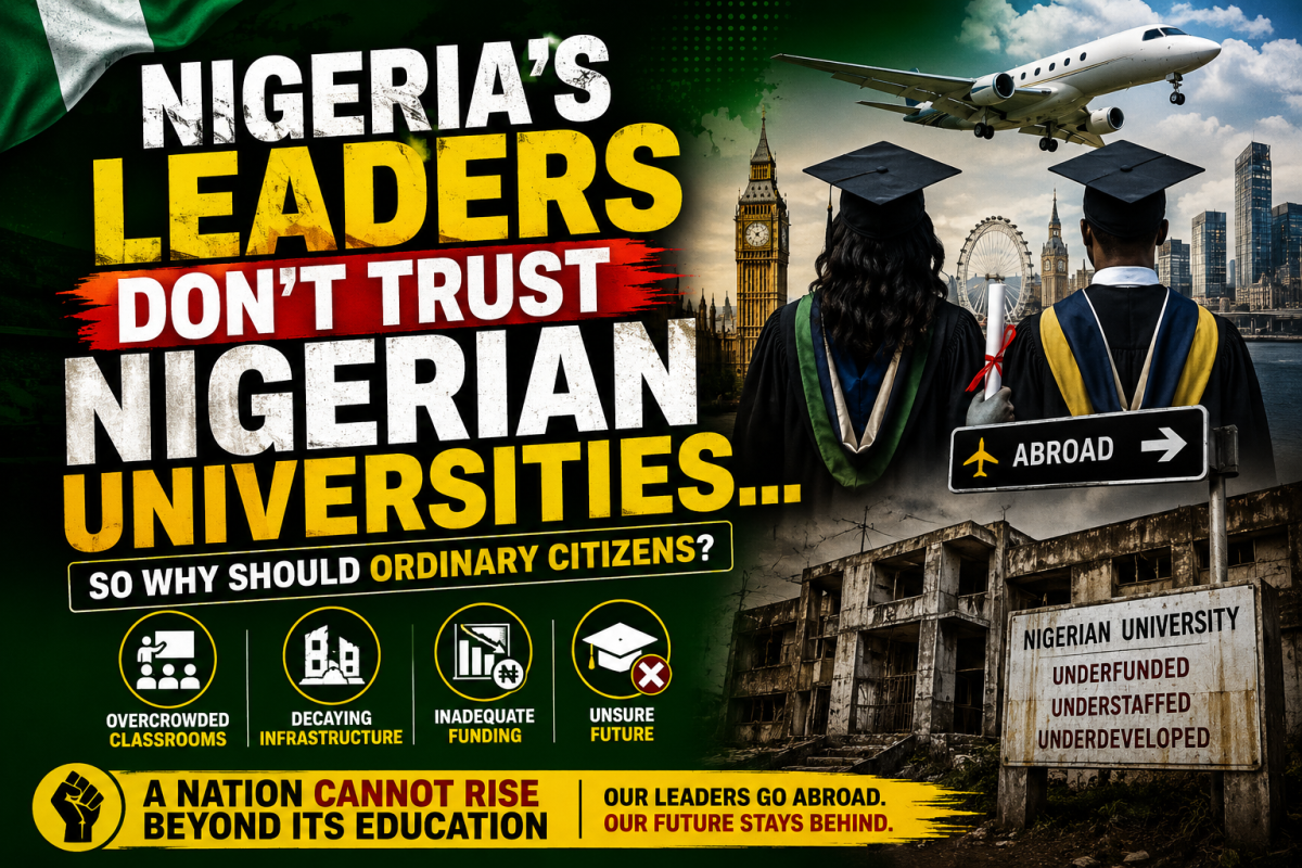 NIGERIAN LEADERS AND EDUCATION!
Why do so many Nigerian politicians send their children abroad to st...