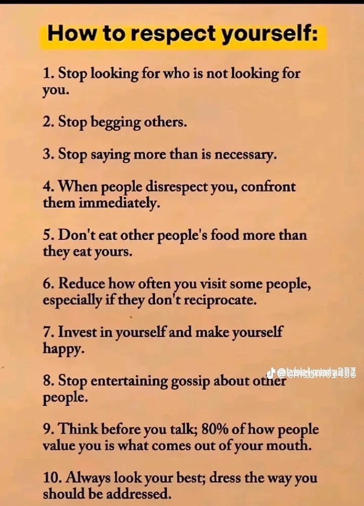 How to respect yourself