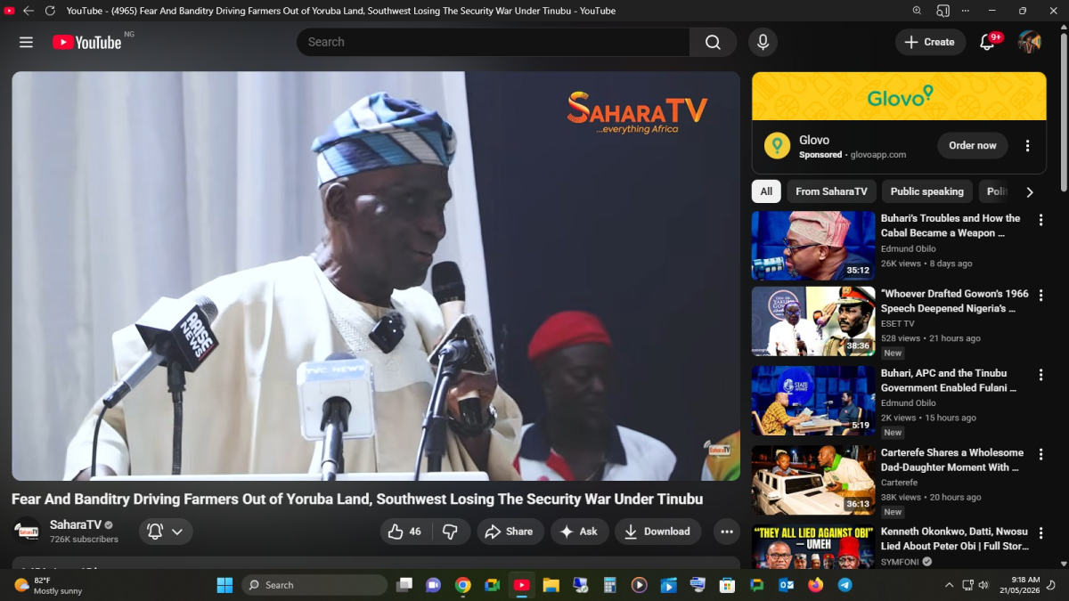 Fear And Banditry Driving Farmers Out of Yoruba Land, Southwest Losing The Security War Under Tinubu