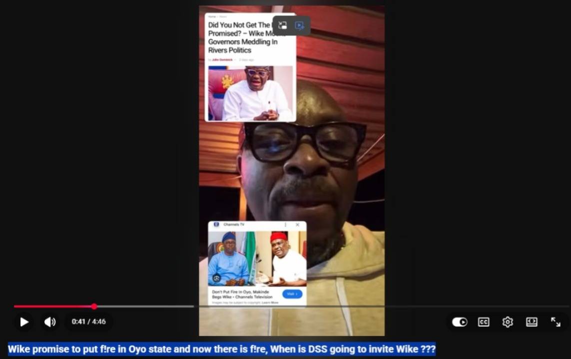 Wike promise to put f!re in Oyo state and now there is f!re, When is DSS going to invite Wike ???