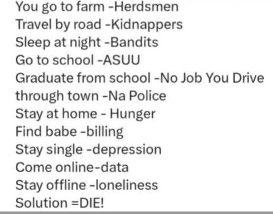 Solution is get ur PVC + vote Out Tinubu out and Plus Vote in Mr Peter Obi and Dr Rabiu Kwankwaso co...