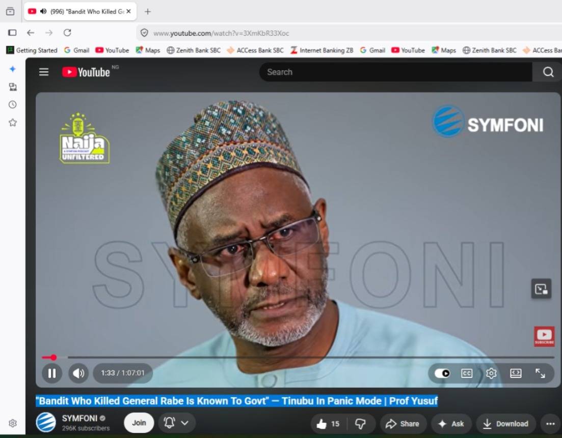 "Bandit Who Killed General Rabe Is Known To Govt" — Tinubu In Panic Mode | Prof Yusuf