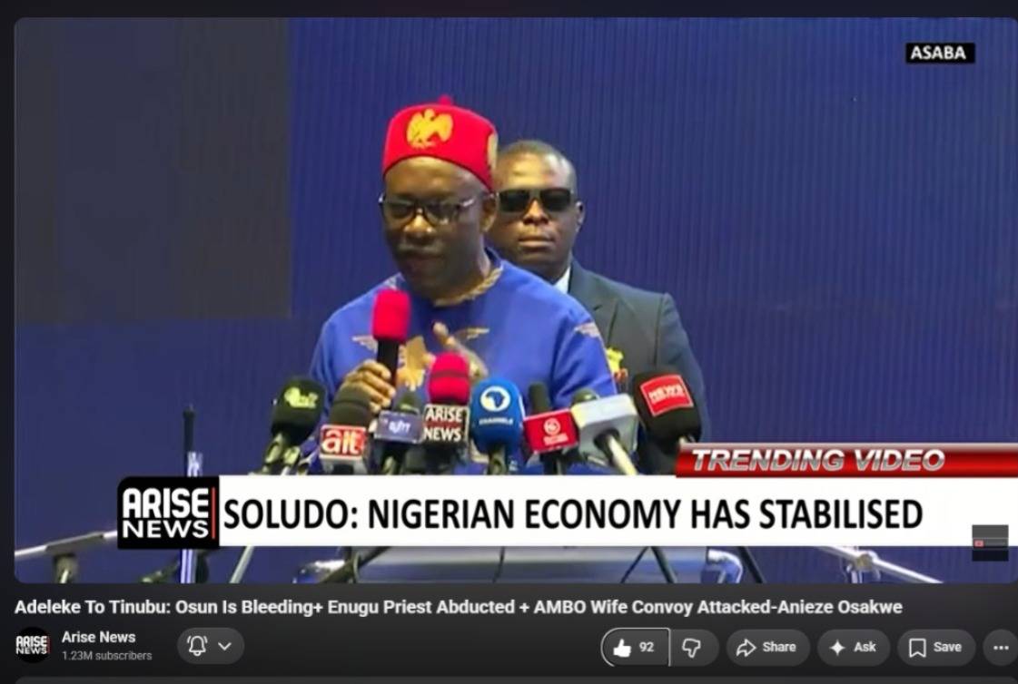 Good point Dr Soludo. Very well made. What institution did Soludo’s daughter graduate from recently?...