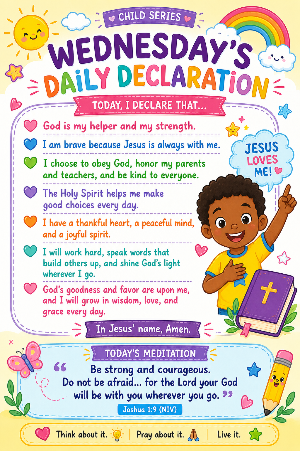 Children's daily declaration.