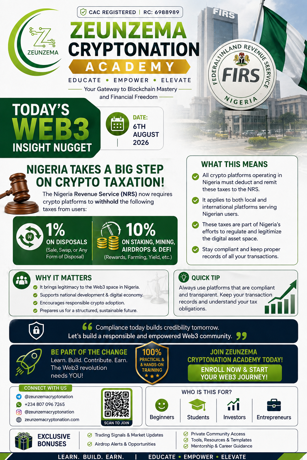 ๐ณ๐ฌ TODAY'S WEB3 INSIGHT NUGGET
Nigeria's crypto landscape is evolving. Crypto platforms are now req...