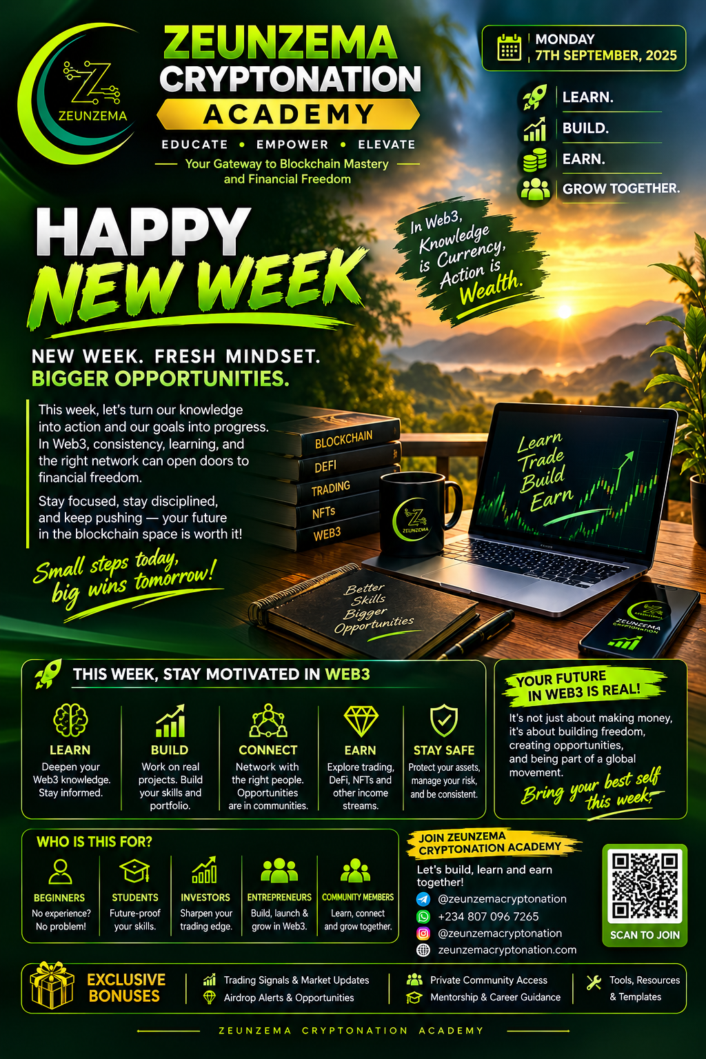 🌟 HAPPY NEW WEEK! 🌟

A new week, a fresh opportunity to LEARN, BUILD & GROW in Web3. 🚀

Stay cons...