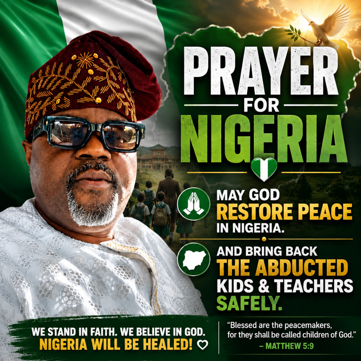 we pray to God for protection over the abducted children and teachers, Amen