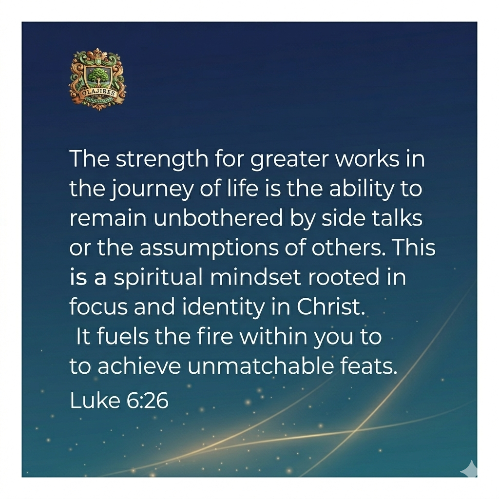 Refuse to be moved by other's assumptions. Focus on yourself and calling. Therein lies your peace an...