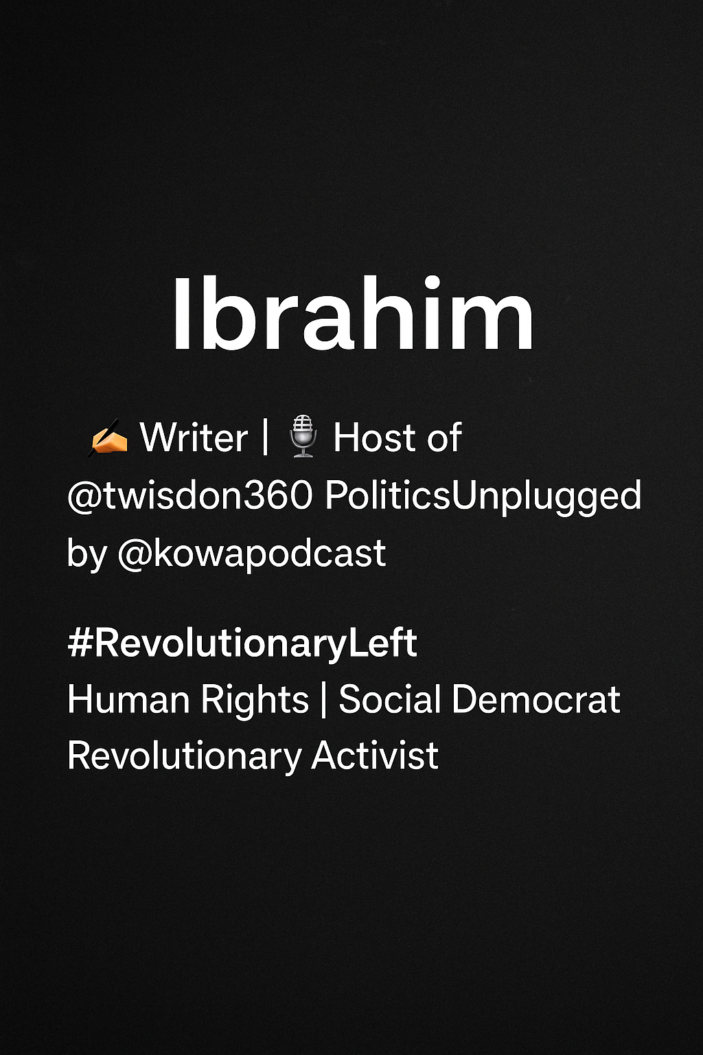 Voices of the people. Stories that matter.
Writer | Podcaster | Human Rights Advocate
#TsokaciKadan...