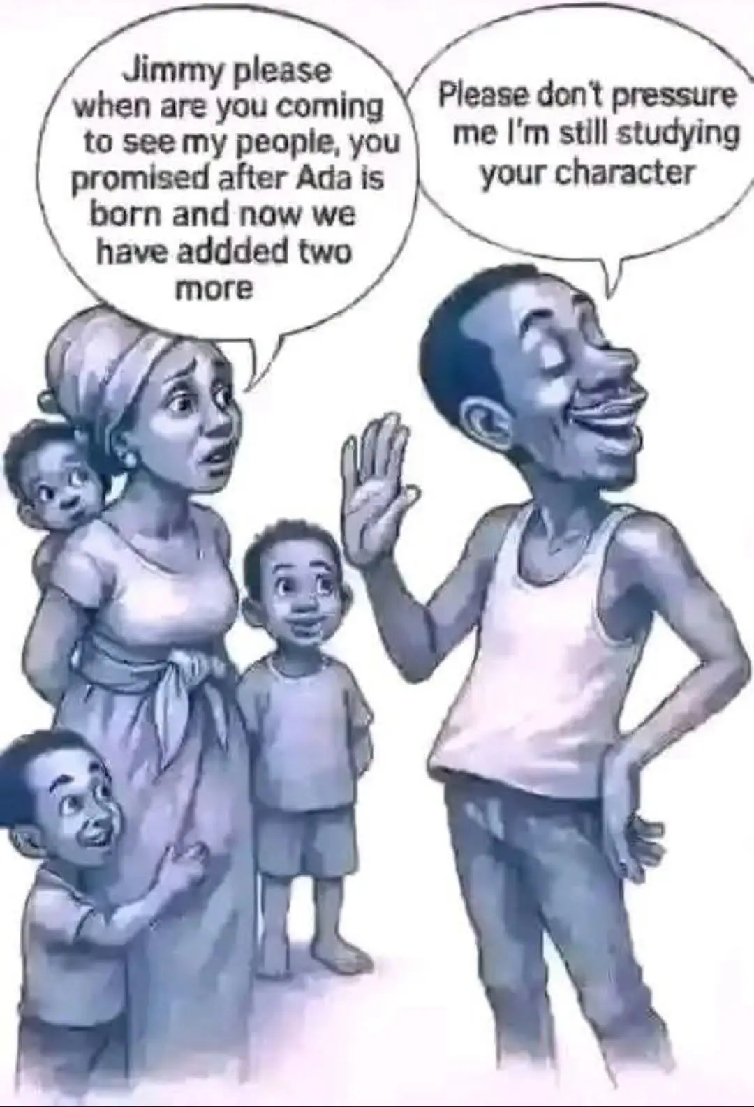 ๐๐ Studying character till 4 kids? This man na professor for postponement! Wahala! ๐ญ