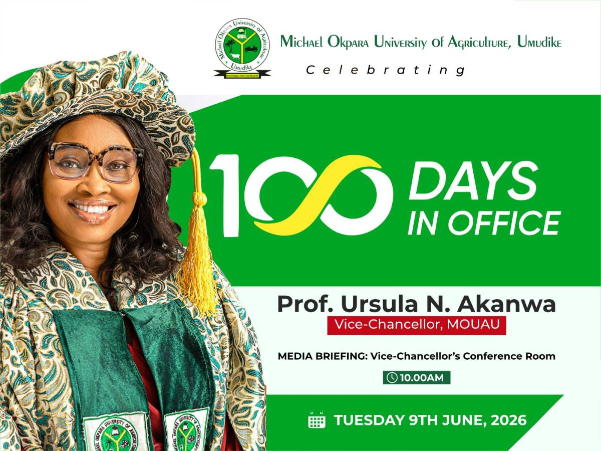 Celebrating the first female VC of MOUAU over her 1st 100 days in office. Congratulations ma.