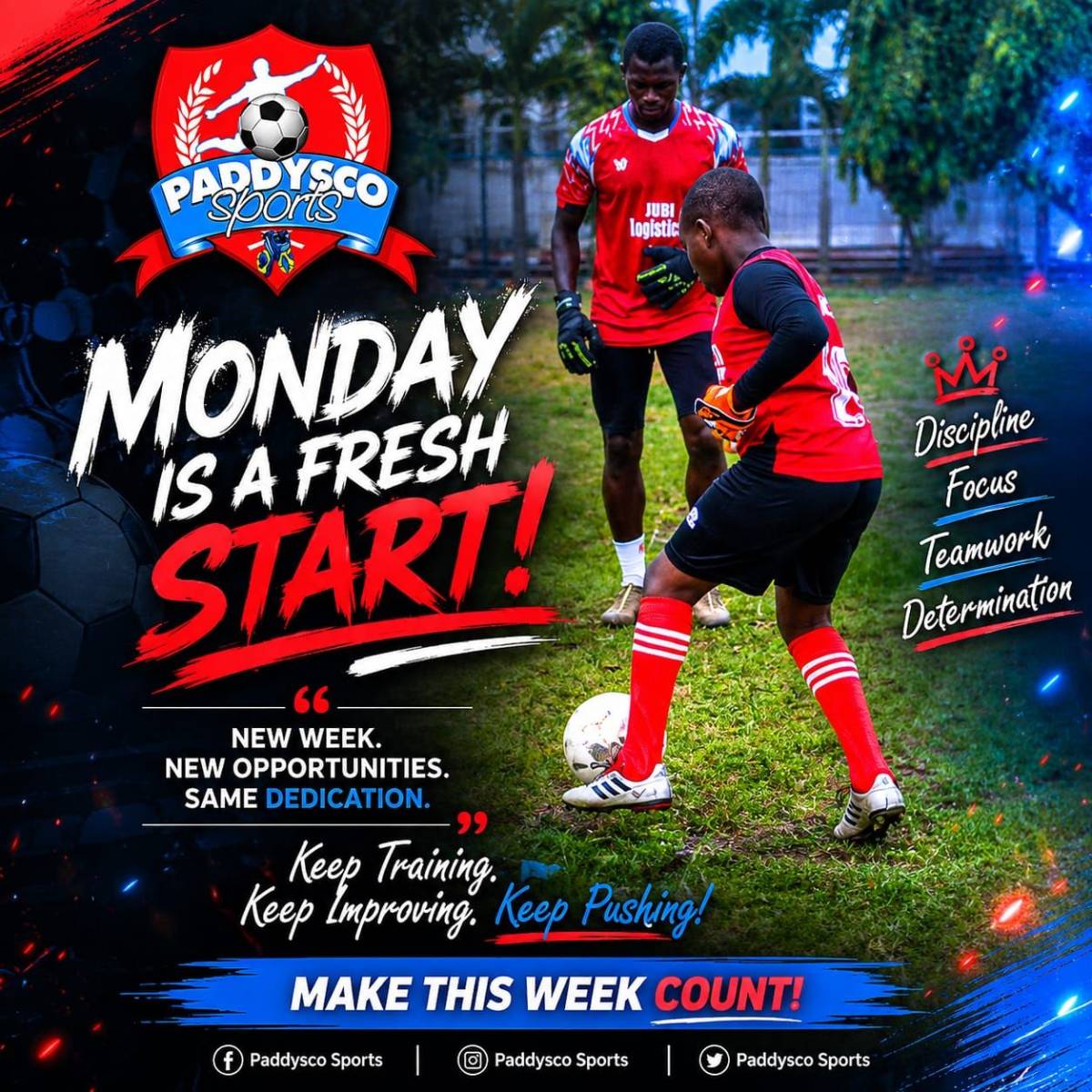 Monday motivation

Train harder than your excuses. ⚽🔥