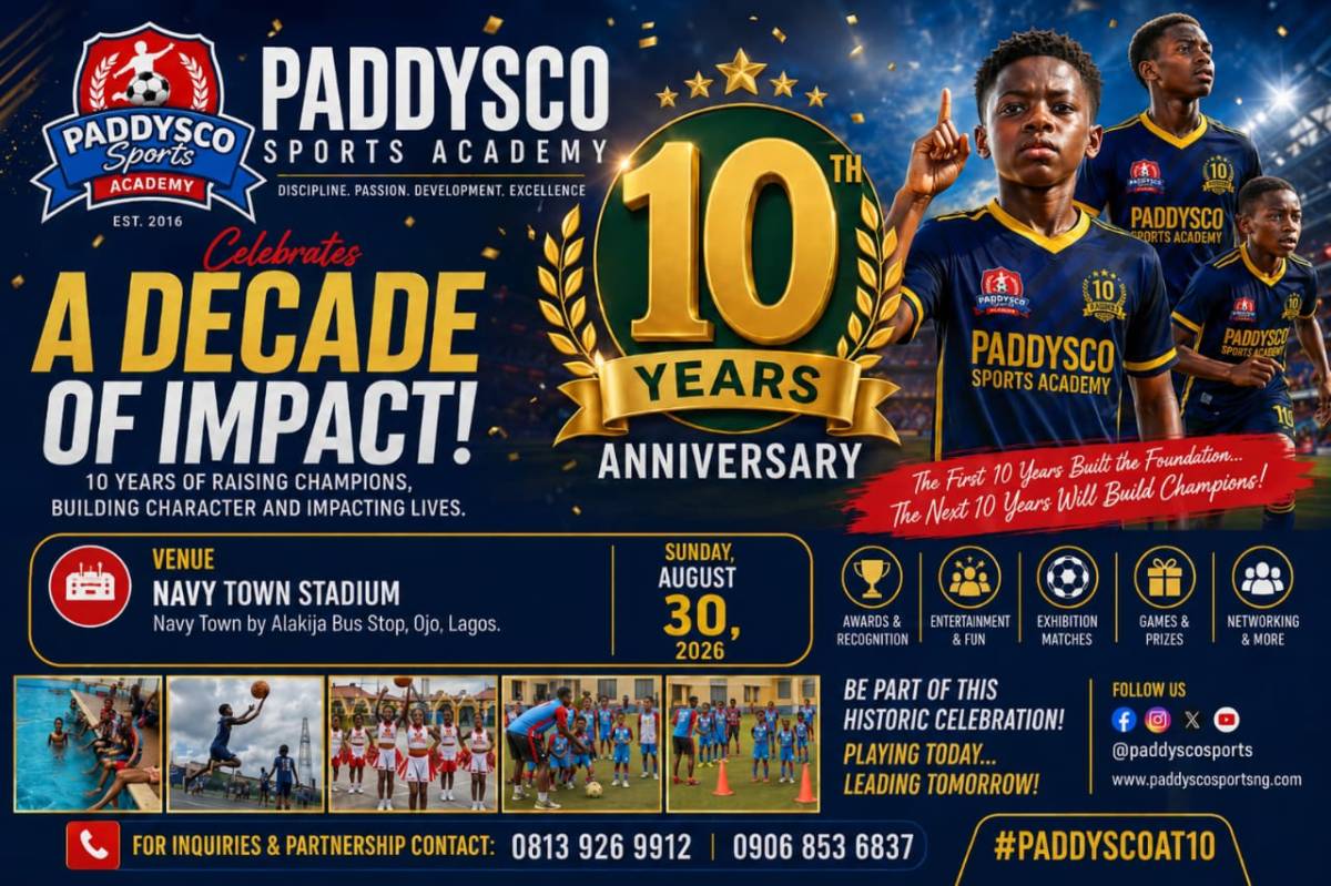 *Paddysco Sports Academy is 10 Years! πβ½*
We invite you to be part of this landmark celebration....