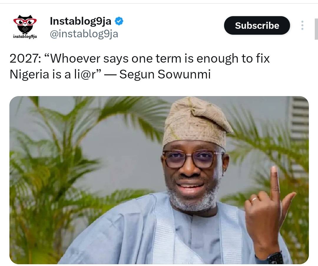 When they say this, they fail to realise that Tinubu has just one term left that he's promising to u...