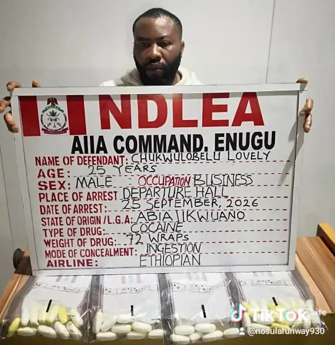 NDLEA Arrests Newlywed With 72 Cocaine Wraps, Seizes 2.55m Opioid Pills in Lagos - NewsBulletinNG ht...