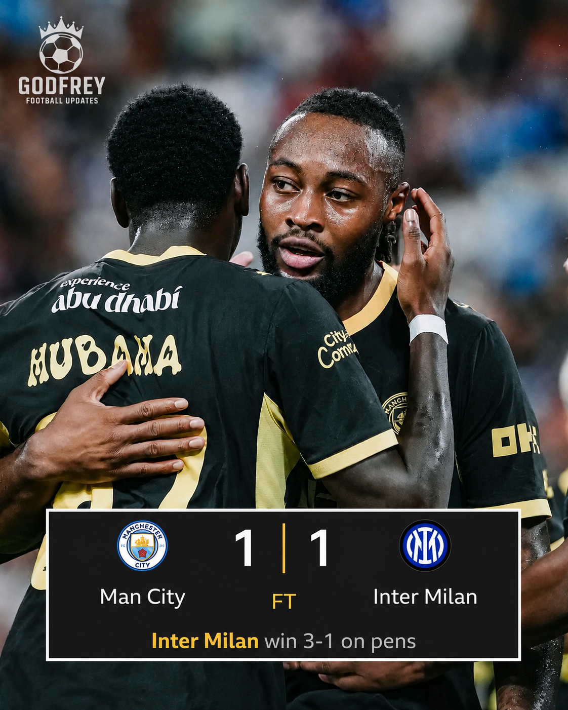 🚨🔵Manchester City lose to Inter Milan in Penalties in a Pre Season Friendly Match after it finishe...