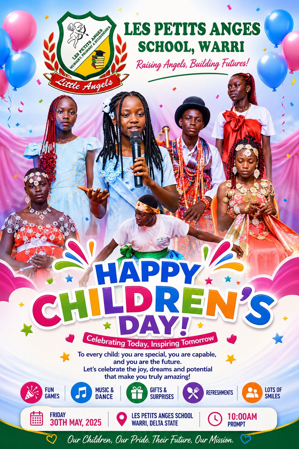 Happy Children's Day to all our amazing children at Les Petits Anges School, Warri. And to all chil...