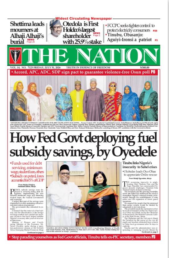 Here are some of Nigerian newspaper headlines and front pages for today, Friday, July 31, 2026.
#Br...