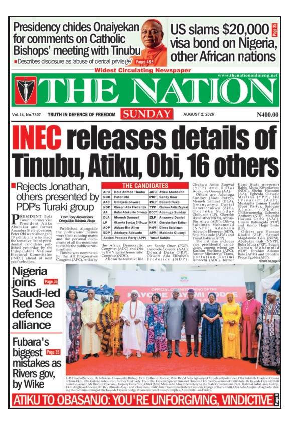 Here are some of Nigerian newspaper headlines and front pages for today, Sunday, August 02, 2026.
#...