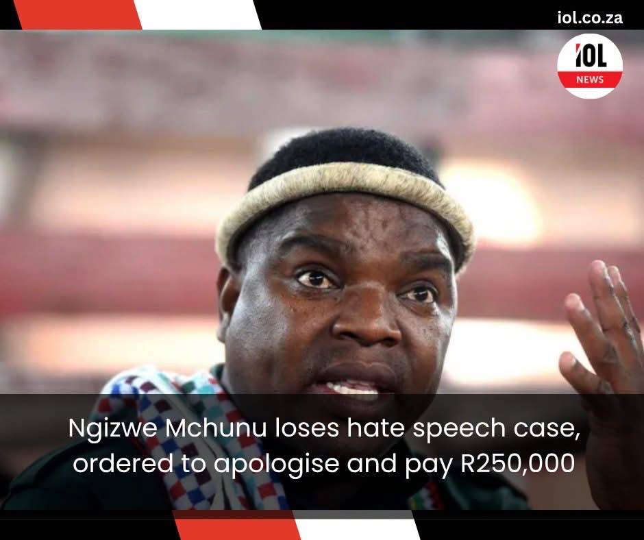 Public figure Ngizwe Mchunu has lost his hate speech case and has been ordered to apologise publicly...