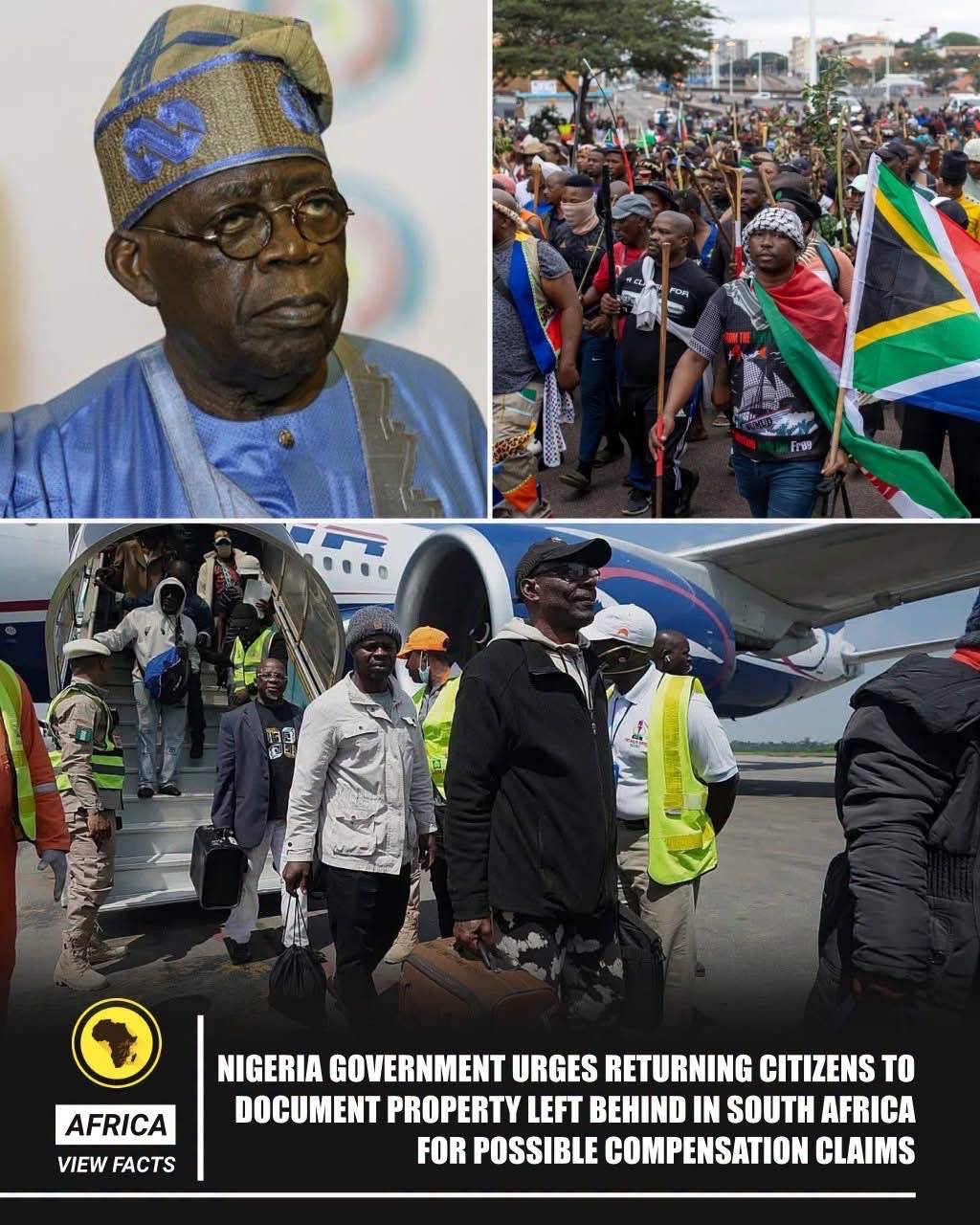 The Nigerian government ๐ณ๐ฌ has urged its citizens returning from South Africa to properly document...